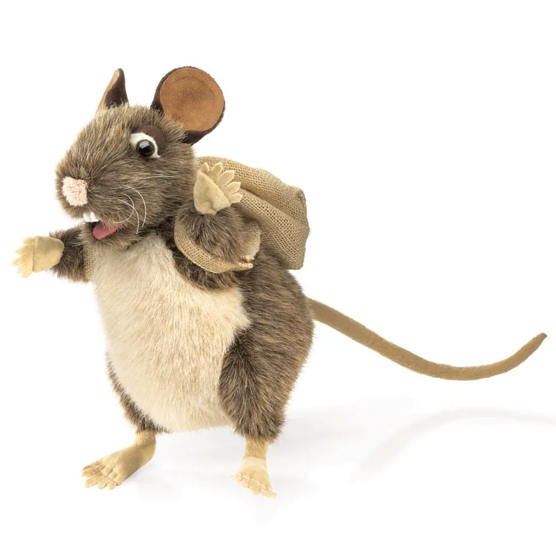 Marionnette à main Rat avec sac à dos