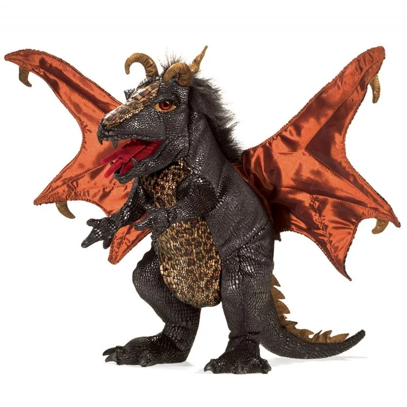Marioneta de mano «Dragón negro» de Folkmanis