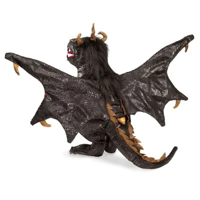Marioneta de mano «Dragón negro» de Folkmanis, vista desde atrás