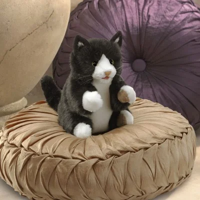 Marionnette à main chaton noir et blanc signée Folkmanis