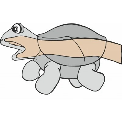 Esquema de manejo de la marioneta de mano «Gaston, el murciélago», de Living Puppets