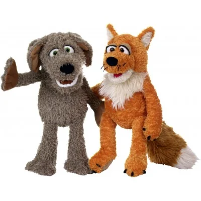 Locke the Puppy Hand Puppet with Mr. Fox the Fox