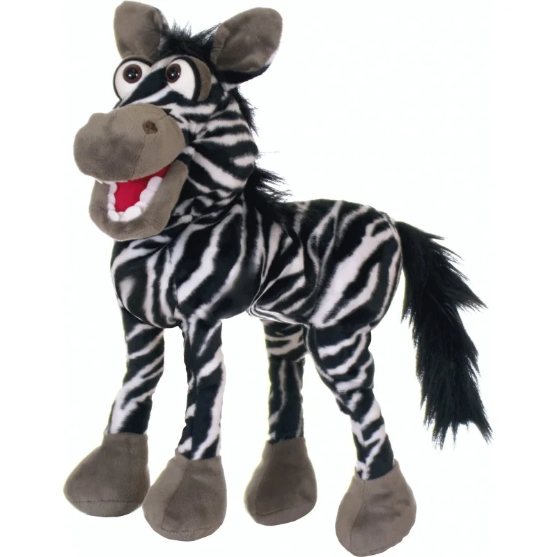 Burattino a mano a forma di zebra firmato Living Puppets
