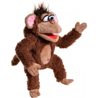 Marioneta de mão «Fuzius, o macaco», da marca Living Puppets, vista de meio perfil Marioneta de mão «Fuzius, o macaco», da marca Living Puppets, vista de meio perfil