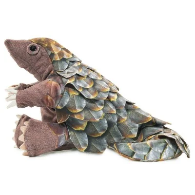 Folkmanis pangolin hand puppet, side view
