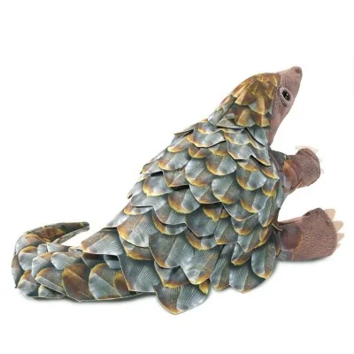 Folkmanis pangolin hand puppet, rear view