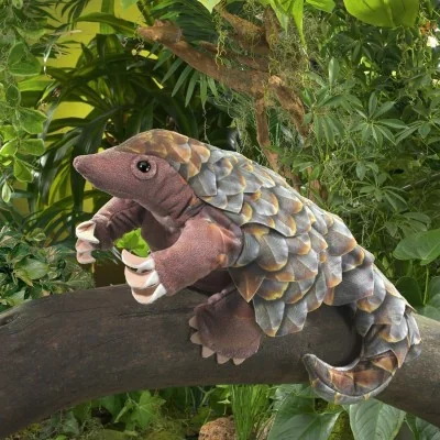 Folkmanis Pangolin Hand Puppet in the Forest