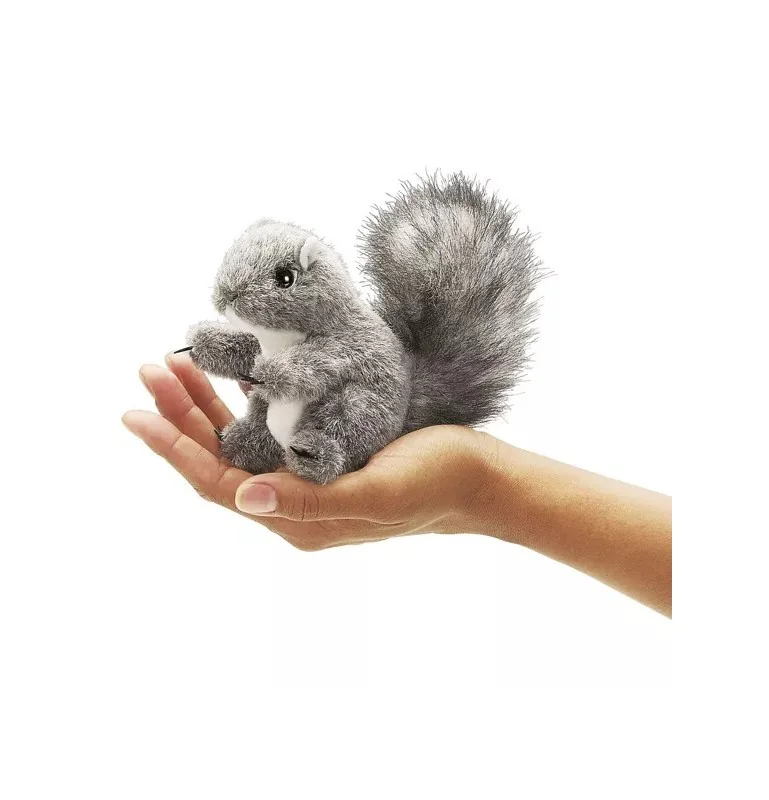 Fingerpuppe „Mini-Eichhörnchen“ in Grau von Folkmanis