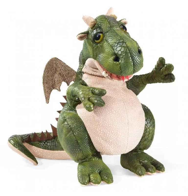 Marioneta de mano de un dragón simpático de Folkmanis