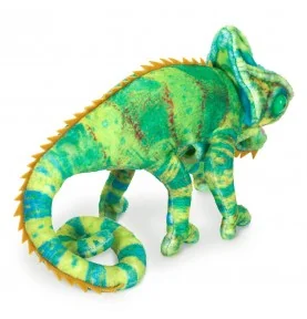 Marionnette Mini Caméléon signée Folkmanis, vue de dos