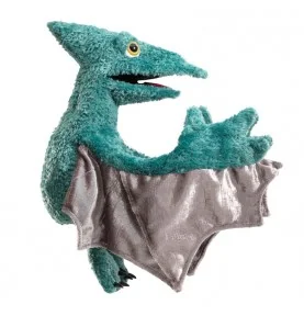 Marioneta de pterodáctilo (pterosaurio) de la marca Folkmanis, vista de perfil