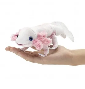 Marionetta da dito a forma di axolotl firmata Folkmanis Marionetta da dito a forma di axolotl firmata Folkmanis