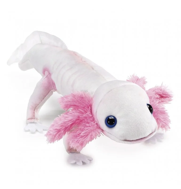 Marionetta da dito a forma di axolotl firmata Folkmanis Marionetta da dito a forma di axolotl firmata Folkmanis