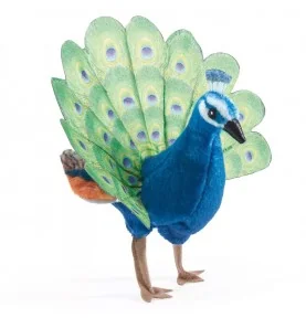 Mini marionetta a forma di pavone firmata Folkmanis