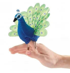 Mini marionetta a forma di pavone firmata Folkmanis