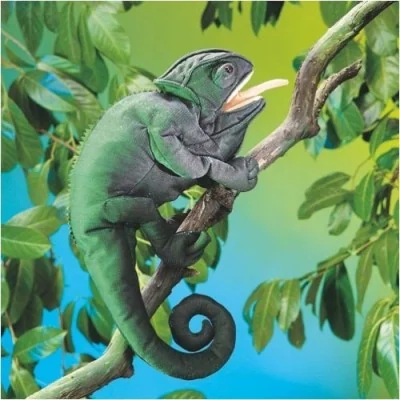 Marionnette à main Caméléon sur une branche
