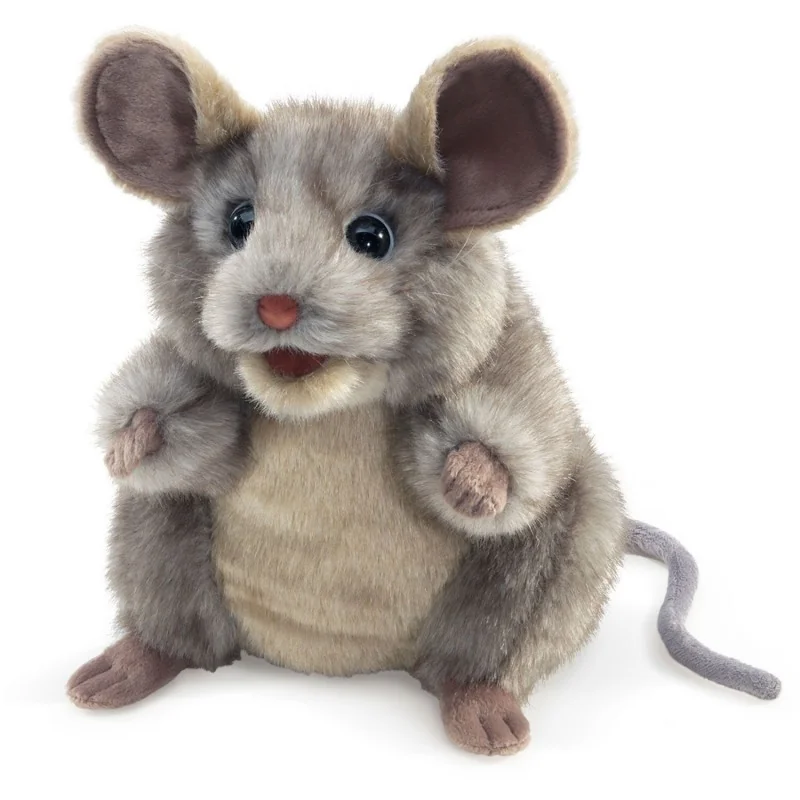 Graue Maus-Handpuppe von Folkmanis