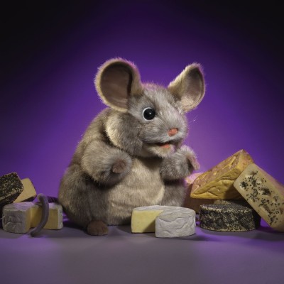 Graue Maus-Handpuppe von Folkmanis