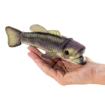 Mini marionetta da dito Black Bass firmata Folkmanis
