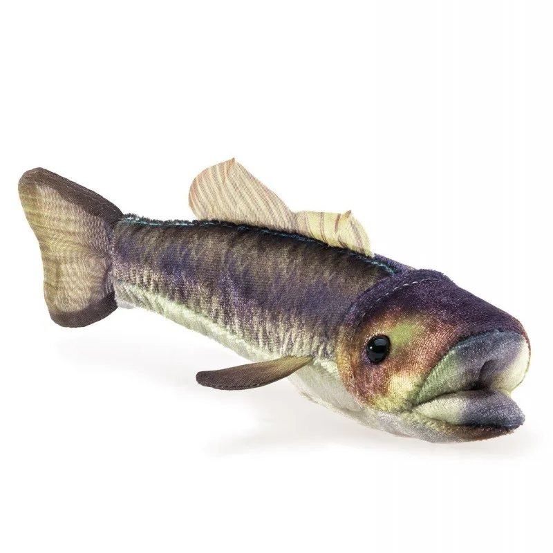Mini marionetta da dito Black Bass firmata Folkmanis